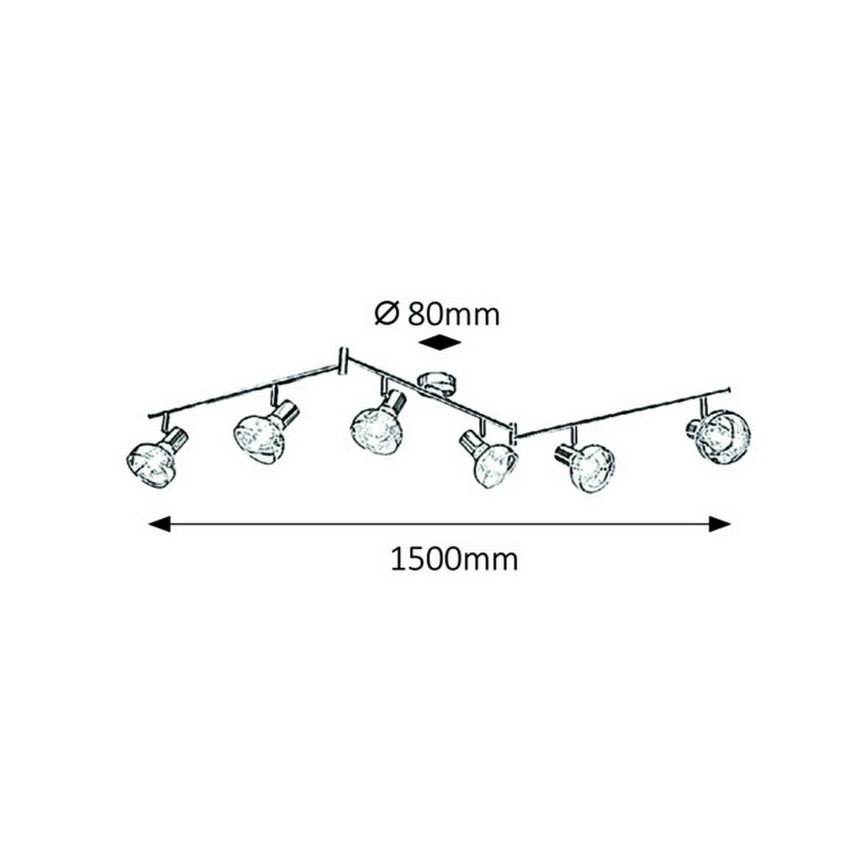 Rabalux 5562 - Spot HOLLY 6xE14/40W/230V Chrome brillant