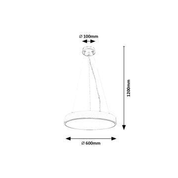 Rabalux - Suspension filaire à intensité variable LED/60W/230V argenté 3000-6000K + télécommande