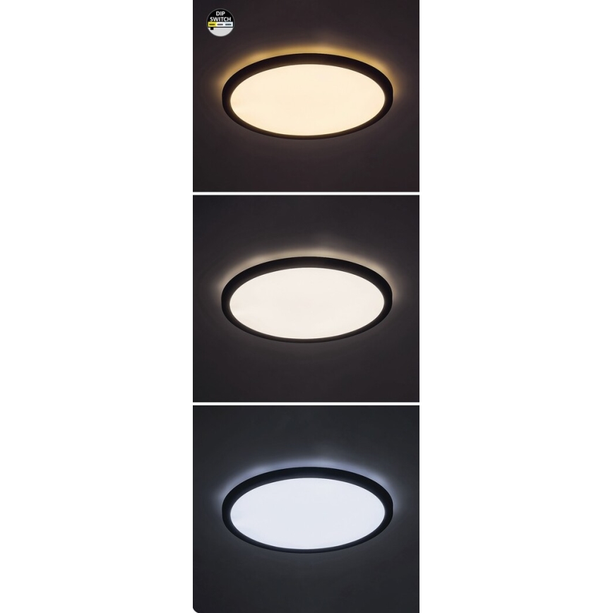 Rabalux - Plafonnier LED/24W/230V 3000/4000/6000K d. 29 cm noir