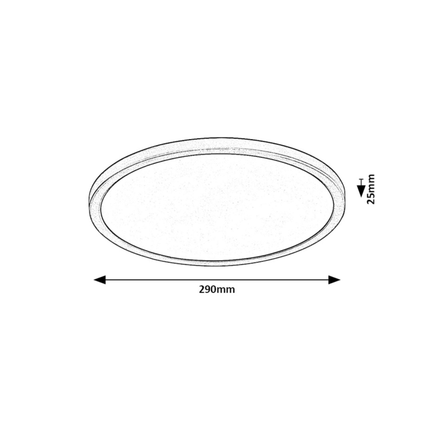 Rabalux - Plafonnier LED/24W/230V 3000/4000/6000K d. 29 cm noir