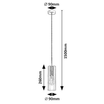 Rabalux - Suspension filaire 1xE27/40W/230V transparent/noir