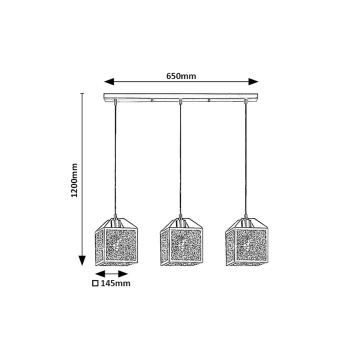 Rabalux - Suspension filaire 3xE27/40W/230V noir