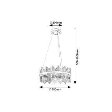 Rabalux - Suspension filaire LED/36W/230V 3000/4000/6000K doré