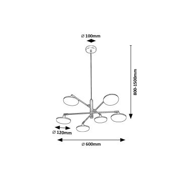 Rabalux - Suspension filaire 6xLED/4W/230V 3000K