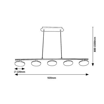 Rabalux - Suspension filaire 5xLED/4W/230V 3000K