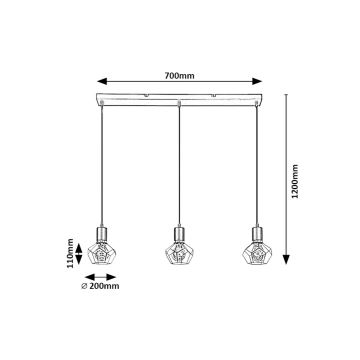 Rabalux - Suspension filaire 3xE27/40W/230V