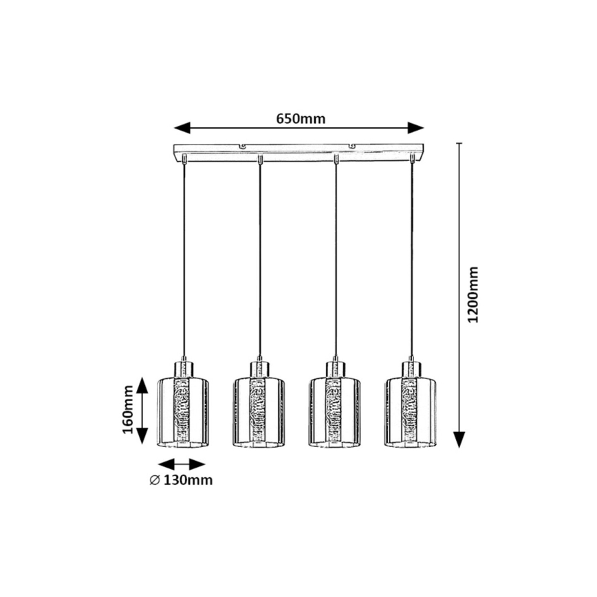 Rabalux - Suspension filaire 4xE27/40W/230V