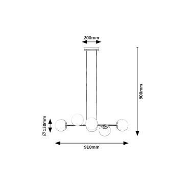 Rabalux - Suspension filaire 6xE27/35W/230V doré