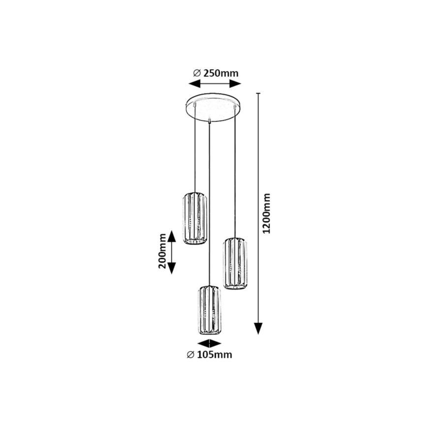 Rabalux - Suspension filaire 3xE27/40W/230V