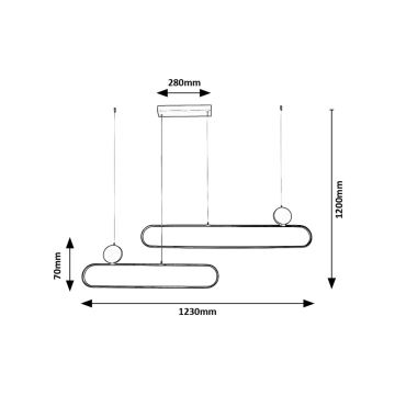 Rabalux - Suspension filaire 2xLED/24W/230V 3000K