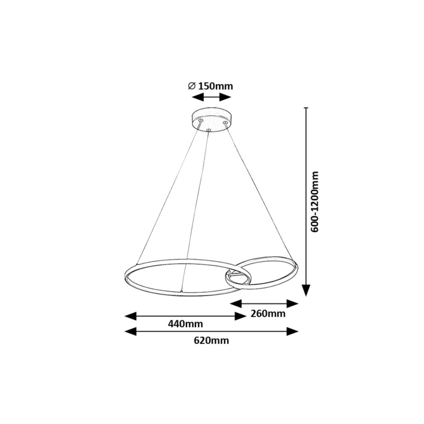 Rabalux - Suspension filaire LED/36W/230V noir/doré