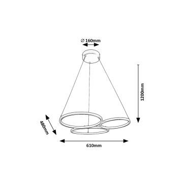 Rabalux - Suspension filaire LED/38W/230V noir