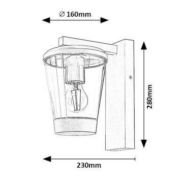 Rabalux - Applique murale d'extérieur 1xE27/40W/230V IP44