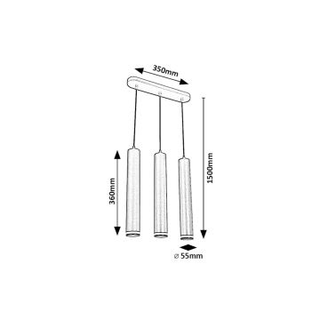 Rabalux - Suspension filaire 3xGU10/5W/230V