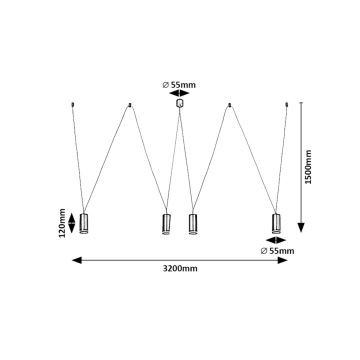 Rabalux - Suspension filaire 4xGU10/5W/230V