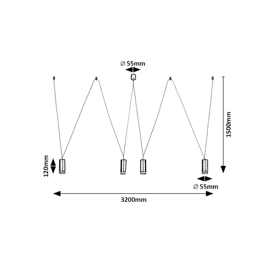 Rabalux - Suspension filaire 4xGU10/5W/230V