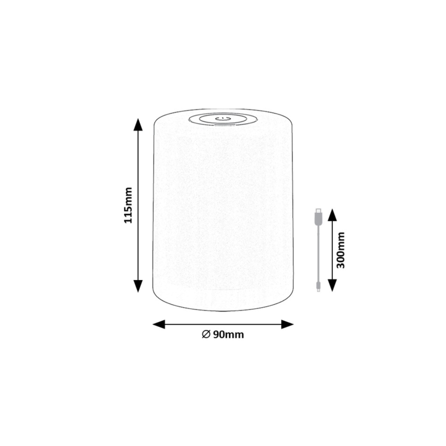 Rabalux - Lampe de table RVB rechargeable LED/0,8W/5V 1800mAh