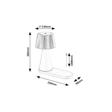 Rabalux - Lampe de table à intensité variable rechargeable avec charge sans fil LED/5W/5V 3000/4000/5000K