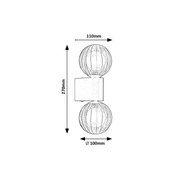 Rabalux - Applique murale salle de bain 2xG9/3,5W/230V IP44 noir