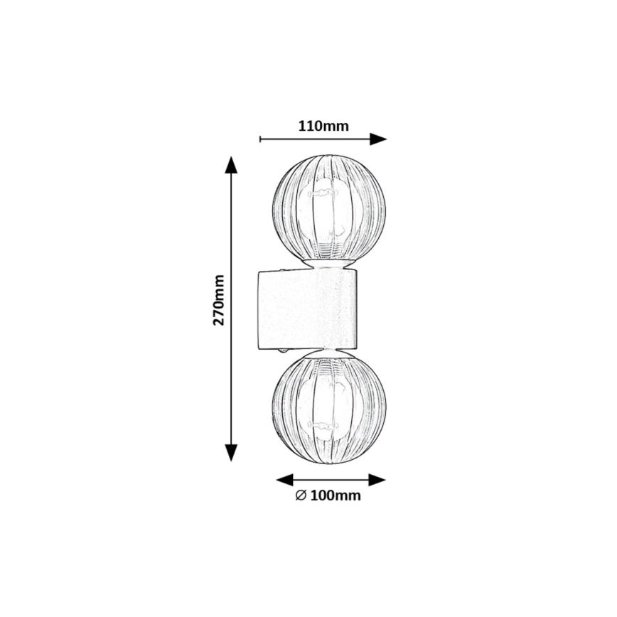 Rabalux - Applique murale salle de bain 2xG9/3,5W/230V IP44 noir