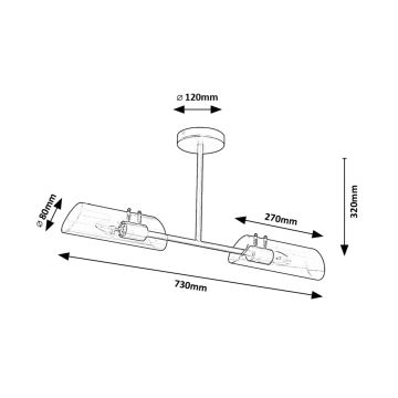 Rabalux - Suspension-barre salle de bain 2xE14/12W/230V IP44 chrome