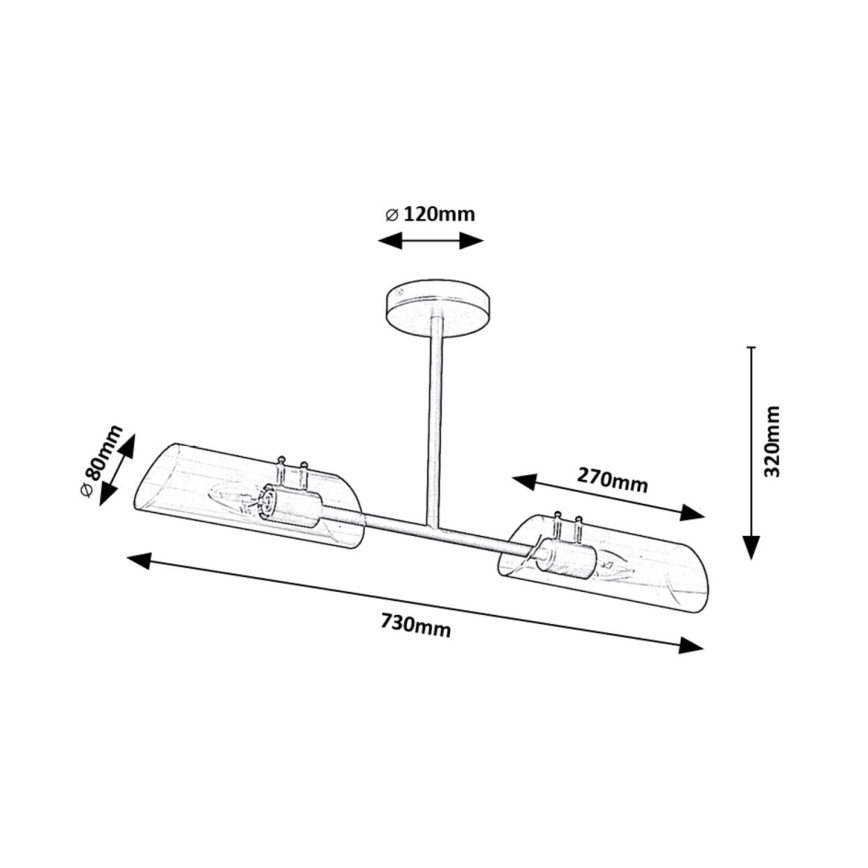 Rabalux - Suspension-barre salle de bain 2xE14/12W/230V IP44 chrome