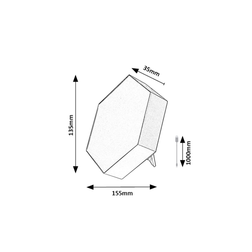 Rabalux - Lampe de table RGB à intensité variable LED/1W/5V + Télécommande