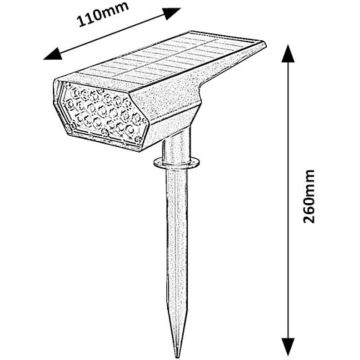 Rabalux - Lampe solaire LED/0,5W/3,7V IP65 noir