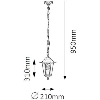 Rabalux - Suspension extérieure 1xE27/60W/230V