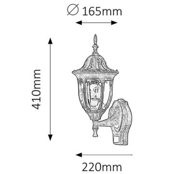 Rabalux - Luminaire extérieur avec détecteur 1xE27/60W/230V