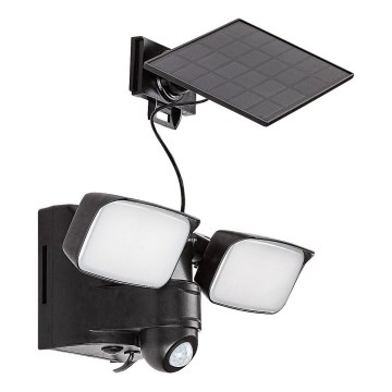 Rabalux - Applique murale solaire flexible avec détecteur et panneau externe 2xLED/5W/3,7V IP54 noir