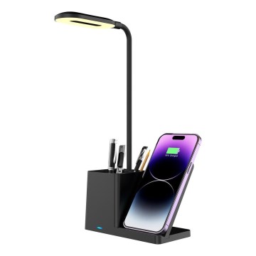 Rabalux - Lampe de table à intensité variable avec charge sans fil QI LED/4W/5V 3000/4000/6500K noir