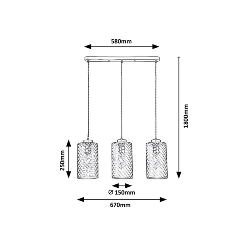 Rabalux - Suspension filaire 3xE27/40W/230V