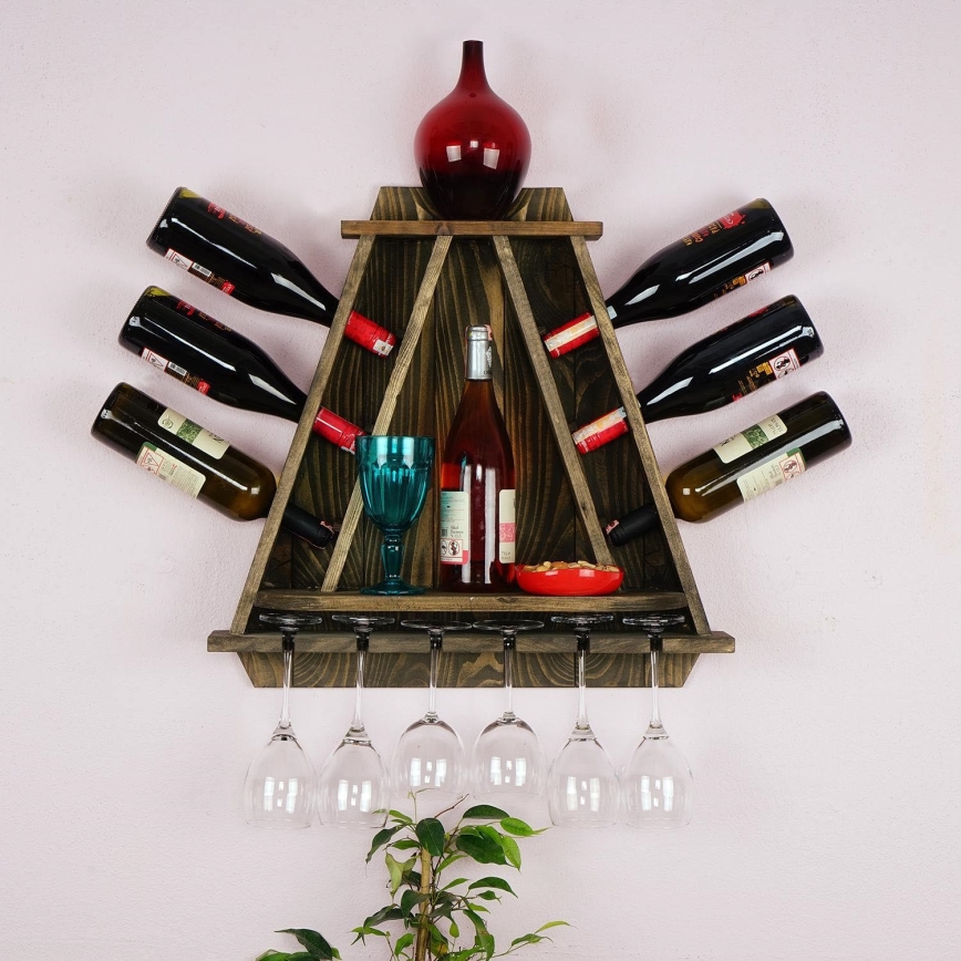 Range bouteille de vin RAF 58x57 cm épicea marron