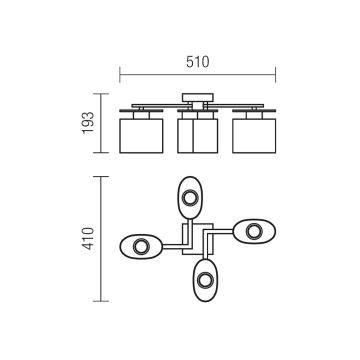 Redo 01-1029 - Plafonnier SHAPE 4xE14/28W/230V