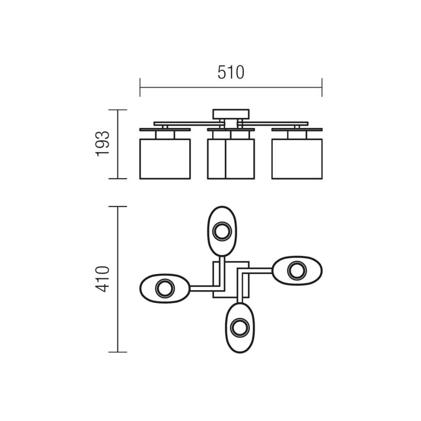 Redo 01-1029 - Plafonnier SHAPE 4xE14/28W/230V