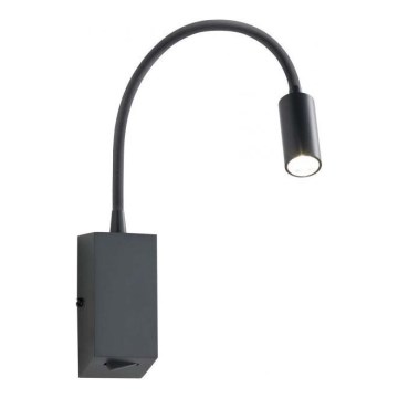 Redo 01-1194 - Petite lampe flexible HELLO LED/3W/230V noir