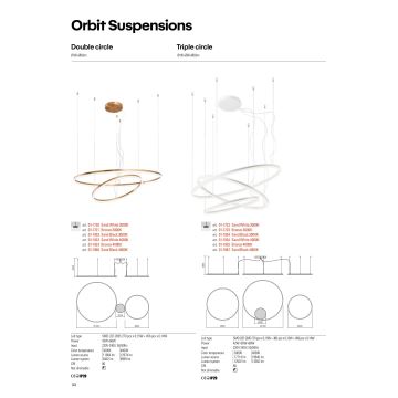 Redo 01-1721 - Suspension fil LED ORBIT LED/42W + LED/66W/230V