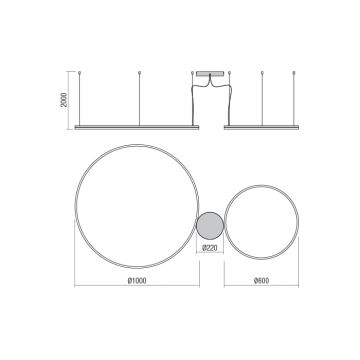 Redo 01-1721 - Suspension fil LED ORBIT LED/42W + LED/66W/230V