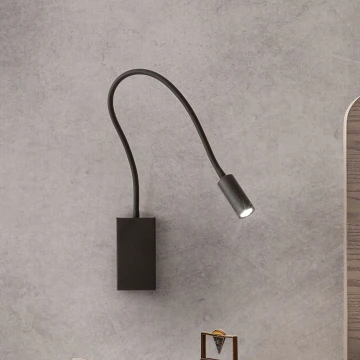 Redo 01-2755 - Petite lampe flexible WALLIE LED/3W/230V USB CRI 90 noir