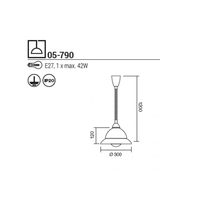 Redo 05-790 - Suspension filaire ETRUSCA 1xE27/42W/230V