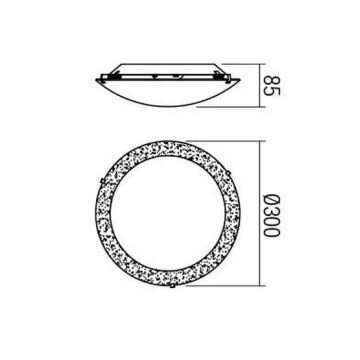 Redo 05-865 - Plafonnier ARTEMIS LED/12W/230V d. 30 cm argent