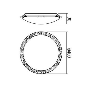 Redo 05-867 - Plafonnier ARTEMIS LED/18W/230V d. 40 cm argent