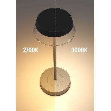 Redo 90312 - Lampe de table tactile LED à intensité variable ILUNA LED/2,5W/5V 2700-3000K 3000 mAh IP65 noir