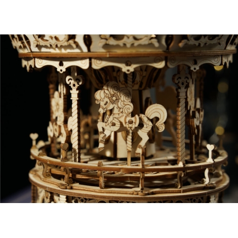 Puzzle Mécanique 3D Bois - Boîte à musique - Carrousel romantique