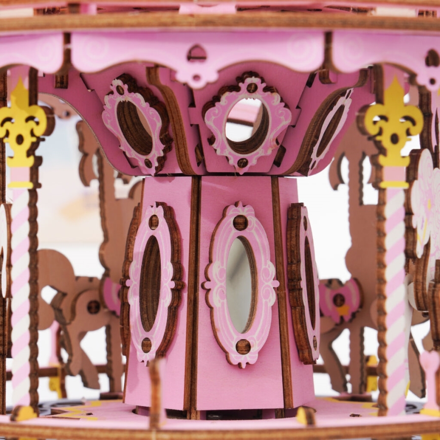 Puzzle 3D en bois ROKR carrousel romantique version rêve boîte à musique  mécanique, cadeau pour la famille -  France