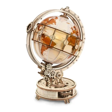 RoboTime - Puzzle 3D mécanique en bois Globe lumineux