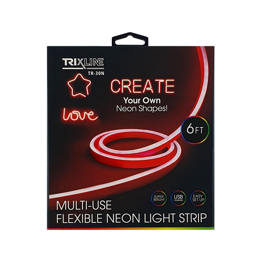 Ruban flexible NEON LED/5V USB 1,8 m rouge