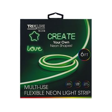 Ruban flexible NEON LED/5V USB 1,8 m vert