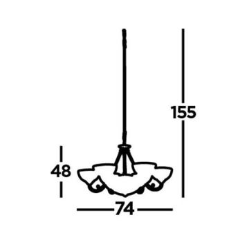 Searchlight - Suspension chaîne WINDSOR 8xE14/40W/230V chrome